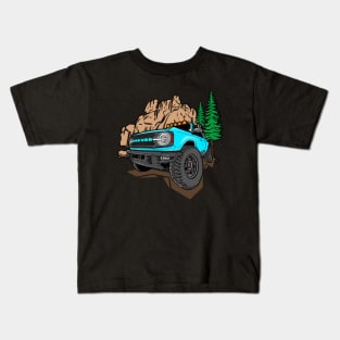 Ford Bronco Design - Ocean Blue Kids T-Shirt